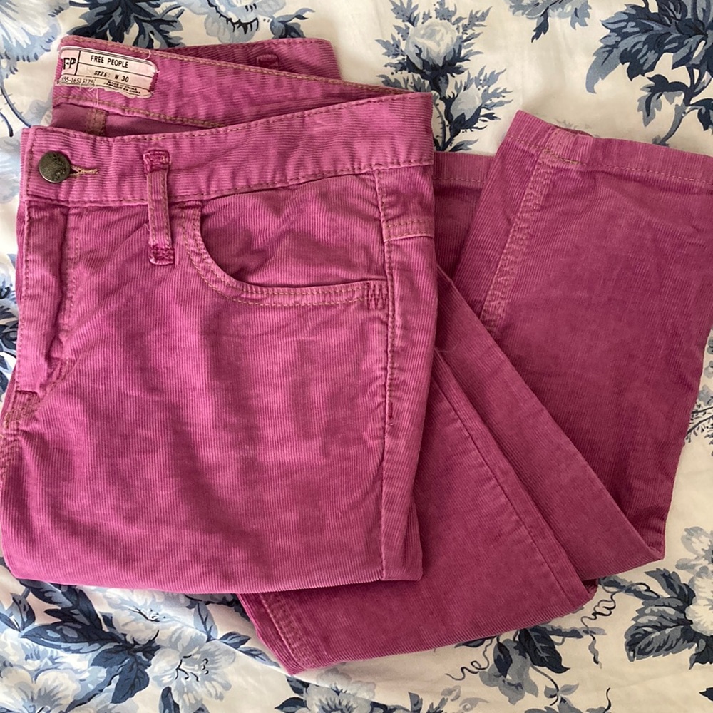 Free People Mauve/Magenta/Pink/Purple Corduroy Skinny Jeans Size 30